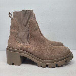 Steve Madden Zappa Mushroom Women's Taupe Suede Platform Boots US Size 10M